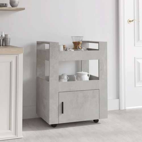 Kuhinjska kolica siva boja betona 60x45x80 cm konstruirano drvo - Beton siva Cijena