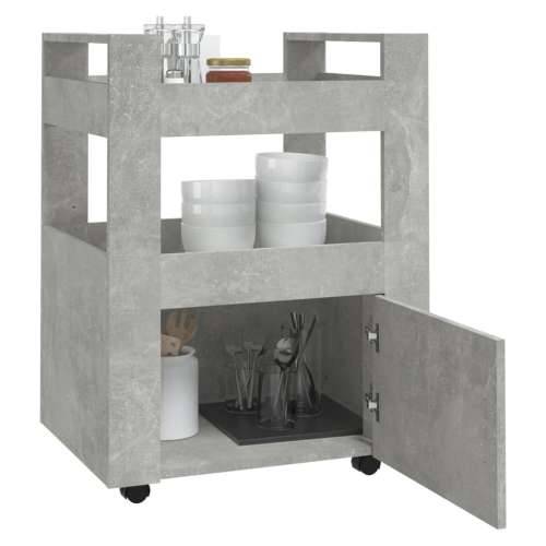 Kuhinjska kolica siva boja betona 60x45x80 cm konstruirano drvo - Beton siva Cijena