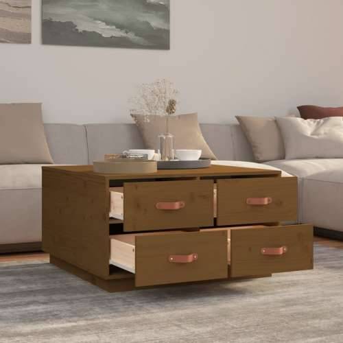 Stolić za kavu boja meda 80 x 80 x 45 cm od masivne borovine - boja meda 1 Cijena