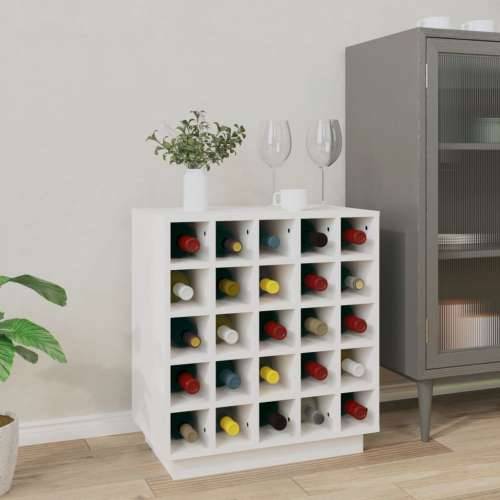 Ormarić za vino bijeli 55,5 x 34 x 61 cm od masivne borovine - Bijela 1 Cijena