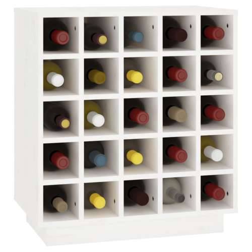 Ormarić za vino bijeli 55,5 x 34 x 61 cm od masivne borovine - Bijela 1 Cijena