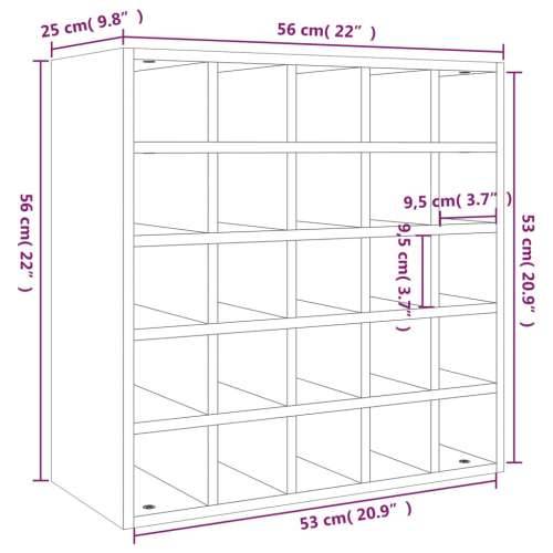 Ormarić za vino bijeli 56 x 25 x 56 cm od masivne borovine - Bijela 56 x 25 x 56 cm 1 s 25 rupa Cijena