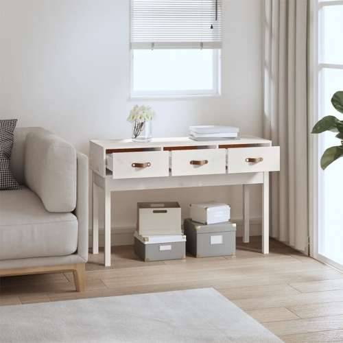 Konzolni stol bijeli 114 x 40 x 75 cm od masivne borovine - Bijela 1 114 cm Cijena