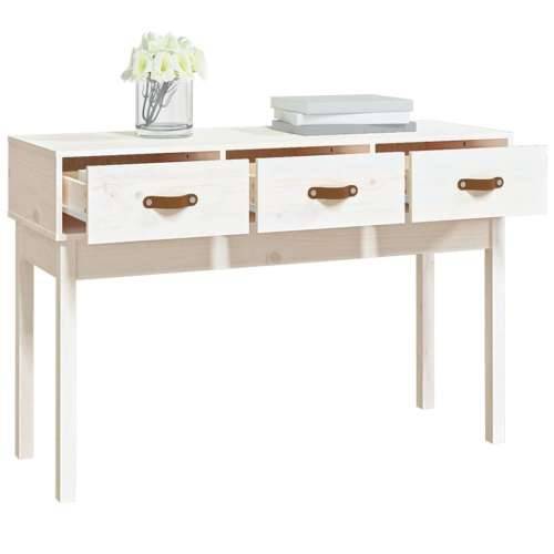 Konzolni stol bijeli 114 x 40 x 75 cm od masivne borovine - Bijela 1 114 cm Cijena