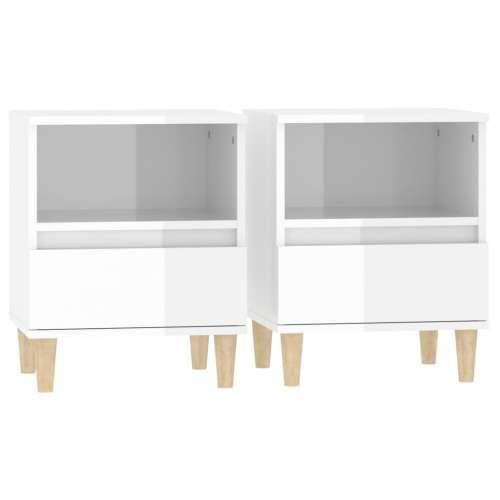 Noćni ormarići 2 kom visoki sjaj bijeli 40x35x50 cm - Visoko sjajno bijela 2 Cijena