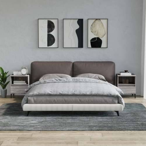 Noćni ormarići 2 kom boja dimljenog smeđi 40x35x50 cm - Sivi hrast sonoma 2 Cijena
