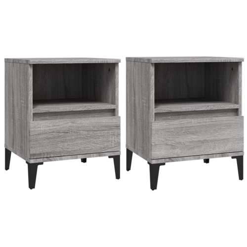 Noćni ormarići 2 kom boja dimljenog smeđi 40x35x50 cm - Sivi hrast sonoma 2 Cijena