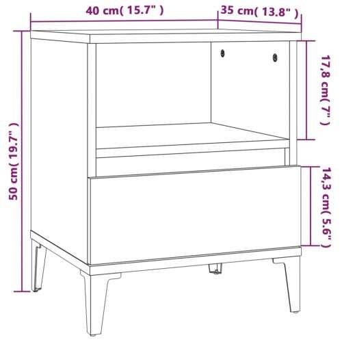 Noćni ormarići 2 kom boja dimljenog smeđi 40x35x50 cm - Sivi hrast sonoma 2 Cijena