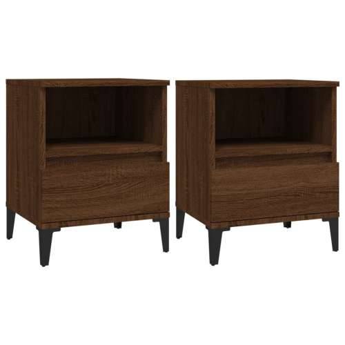 Noćni ormarići 2 kom boja dimljenog smeđi 40x35x50 cm - Smeđi hrast 2 Cijena