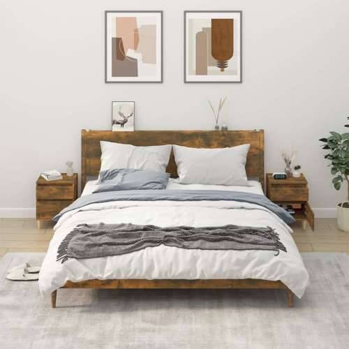 Noćni ormarići 2 kom boja dimljenog hrasta 40x35x50 cm - Dimljeni hrast 2 1 Cijena