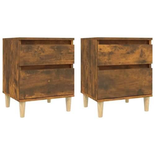 Noćni ormarići 2 kom boja dimljenog hrasta 40x35x50 cm - Dimljeni hrast 2 1 Cijena
