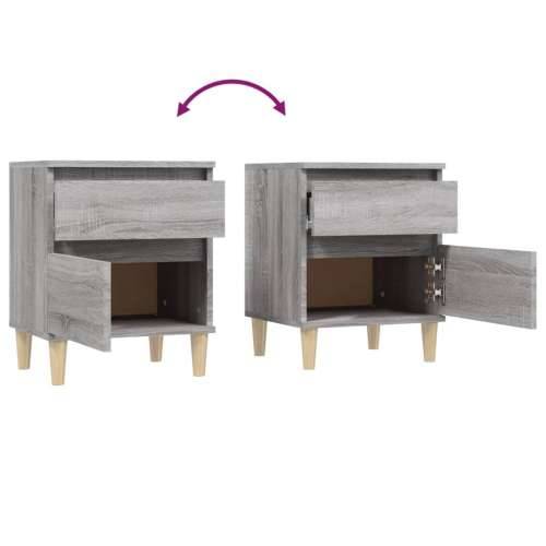 Noćni ormarići 2 kom boja dimljenog smeđi 40x35x50 cm - Sivi hrast sonoma 2 1 Cijena
