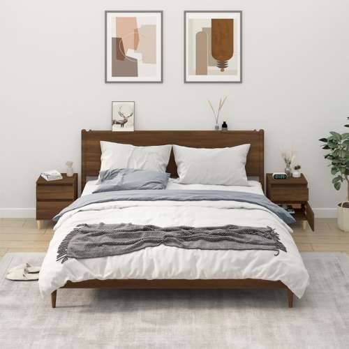 Noćni ormarići 2 kom boja dimljenog smeđi 40x35x50 cm - Smeđi hrast 2 1 Cijena