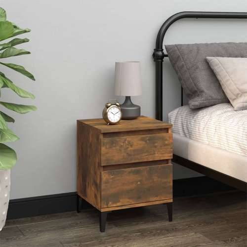 Noćni ormarići 2 kom boja dimljenog hrasta 40x35x50 cm - Dimljeni hrast 2 1 Cijena