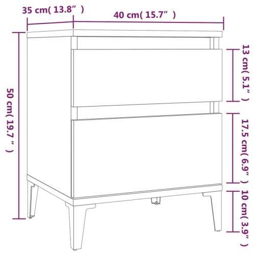 Noćni ormarići 2 kom boja dimljenog hrasta 40x35x50 cm - Dimljeni hrast 2 1 Cijena