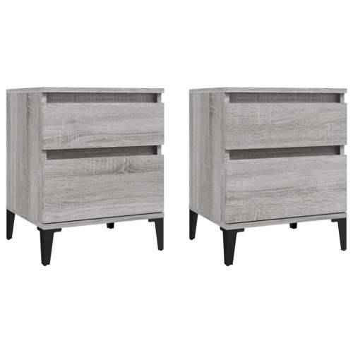 Noćni ormarići 2 kom boja dimljenog smeđi 40x35x50 cm - Sivi hrast sonoma 2 1 Cijena