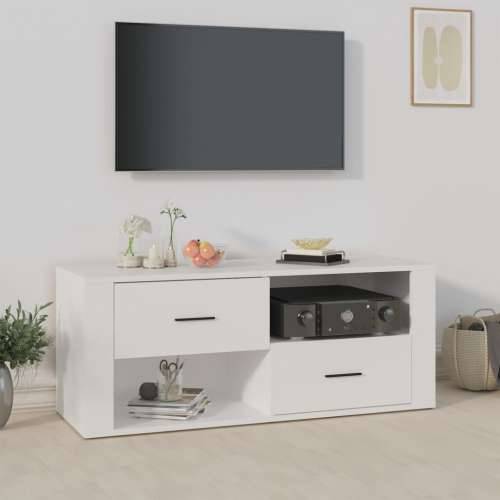 TV ormarić bijeli 100 x 35 x 40 cm od konstruiranog drva - Bijela 1 Cijena