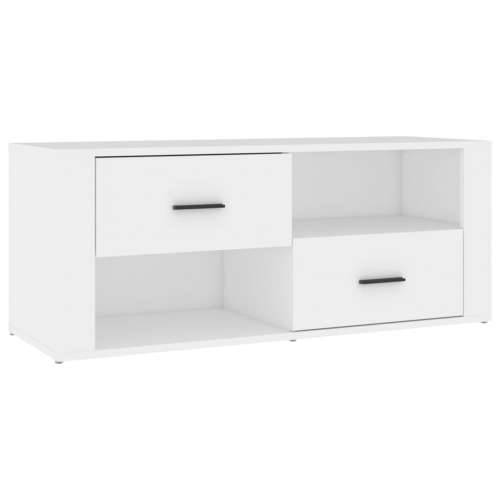 TV ormarić bijeli 100 x 35 x 40 cm od konstruiranog drva - Bijela 1 Cijena