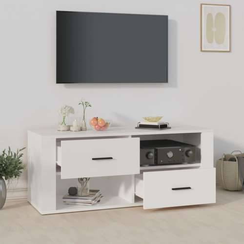 TV ormarić bijeli 100 x 35 x 40 cm od konstruiranog drva - Bijela 1 Cijena