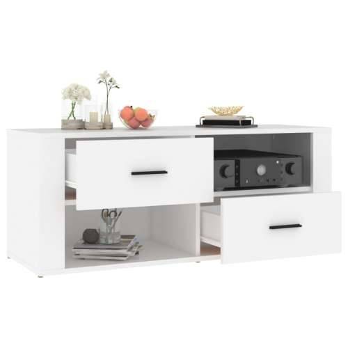 TV ormarić bijeli 100 x 35 x 40 cm od konstruiranog drva - Bijela 1 Cijena
