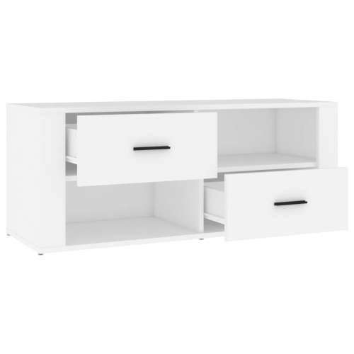 TV ormarić bijeli 100 x 35 x 40 cm od konstruiranog drva - Bijela 1 Cijena