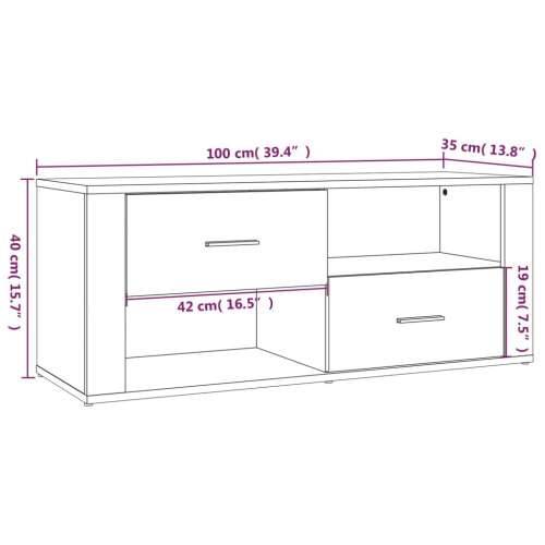 TV ormarić beton sivi 100 x 35 x 40 cm od konstruiranog drva - Beton siva 1 Cijena