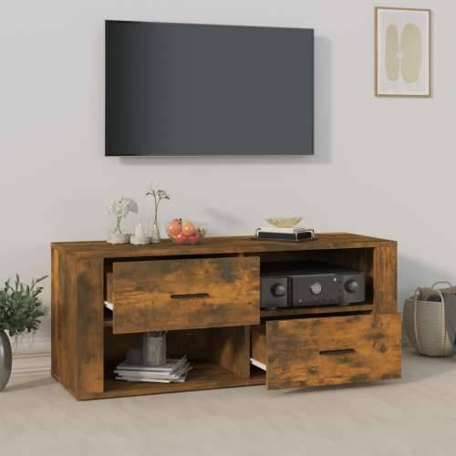 TV ormarić boja dimljenog hrasta 100x35x40 cm konstruirano drvo - Dimljeni hrast 1 Cijena