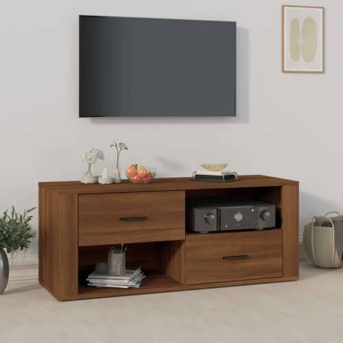 TV ormarić boja smeđeg hrasta 100x35x40 cm konstruirano drvo - Smeđi hrast 1 Cijena