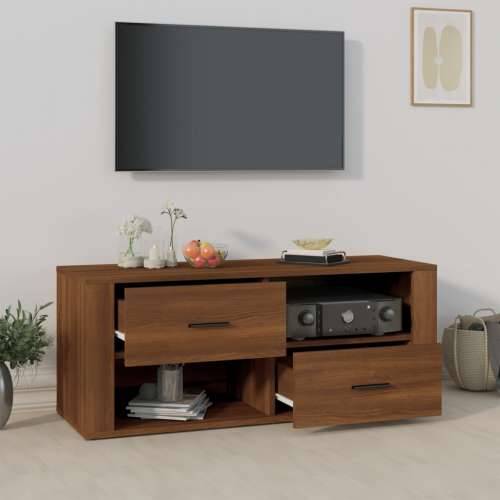 TV ormarić boja smeđeg hrasta 100x35x40 cm konstruirano drvo - Smeđi hrast 1 Cijena