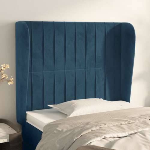 Uzglavlje s ušima tamnoplavo 83 x 23 x 118/128 cm baršunasto - Tamno plava 83 x 23 x 118/128 cm 1 Cijena