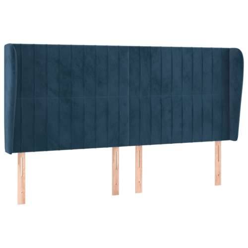 Uzglavlje s ušima tamnoplavo 163x23x118/128 cm baršunasto - Tamno plava 163 x 23 x 118/128 cm 1 Cijena