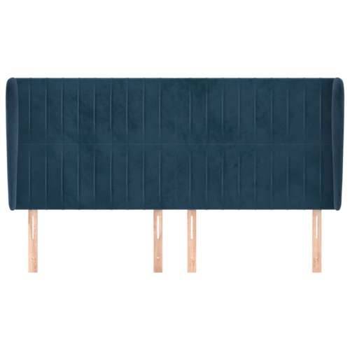 Uzglavlje s ušima tamnoplavo 163x23x118/128 cm baršunasto - Tamno plava 163 x 23 x 118/128 cm 1 Cijena