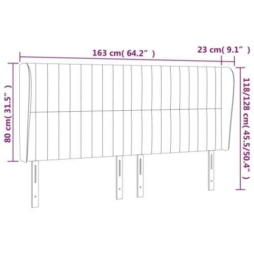 Uzglavlje s ušima tamnoplavo 163x23x118/128 cm baršunasto - Tamno plava 163 x 23 x 118/128 cm 1 Cijena