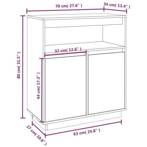 Komoda 70 x 34 x 80 cm od masivne borovine - Prirodna 1 Cijena