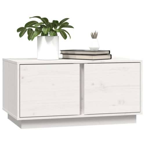 Stolić za kavu bijeli 80 x 50 x 40 cm od masivne borovine - Bijela 1 Cijena