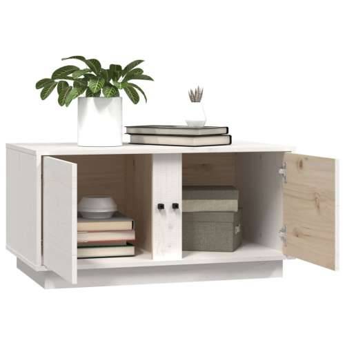 Stolić za kavu bijeli 80 x 50 x 40 cm od masivne borovine - Bijela 1 Cijena