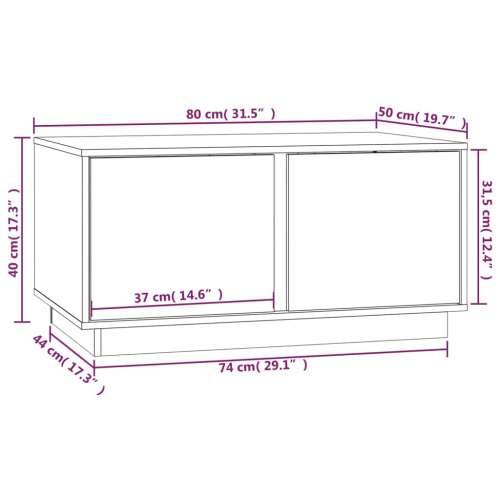 Stolić za kavu bijeli 80 x 50 x 40 cm od masivne borovine - Bijela 1 Cijena