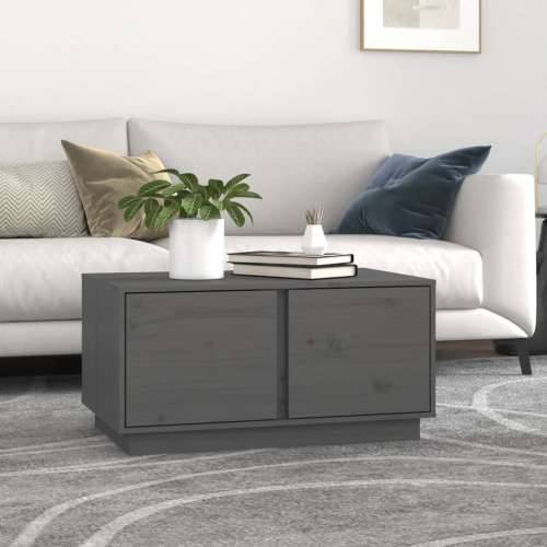 Stolić za kavu sivi 80x50x40 cm od masivne borovine - Siva 1 Cijena