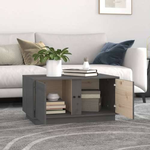 Stolić za kavu sivi 80x50x40 cm od masivne borovine - Siva 1 Cijena