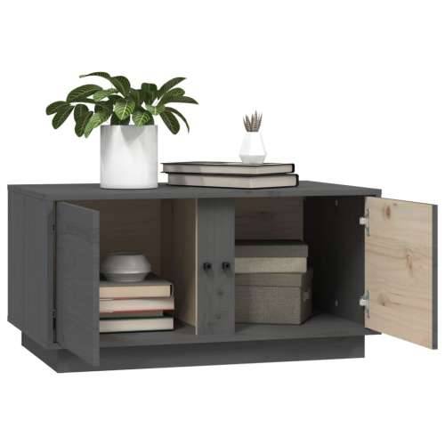 Stolić za kavu sivi 80x50x40 cm od masivne borovine - Siva 1 Cijena