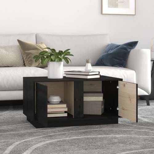 Stolić za kavu crni 80x50x40 cm od masivne borovine - Crna 1 Cijena