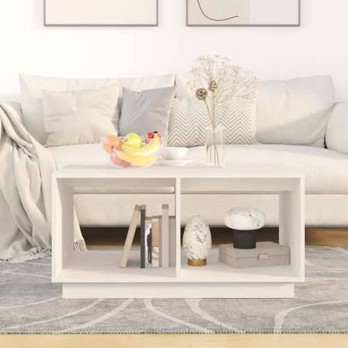 Stolić za kavu bijeli 80 x 50 x 40 cm od masivne borovine - Bijela 1 Cijena