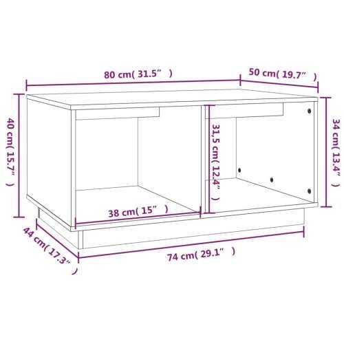 Stolić za kavu crni 80x50x40 cm od masivne borovine - Crna 1 Cijena