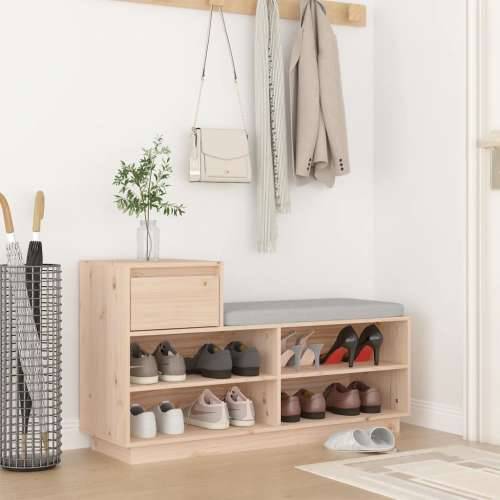 Ormarić za cipele 110 x 34 x 61 cm od masivne borovine - Prirodna 1 Cijena
