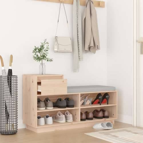 Ormarić za cipele 110 x 34 x 61 cm od masivne borovine - Prirodna 1 Cijena