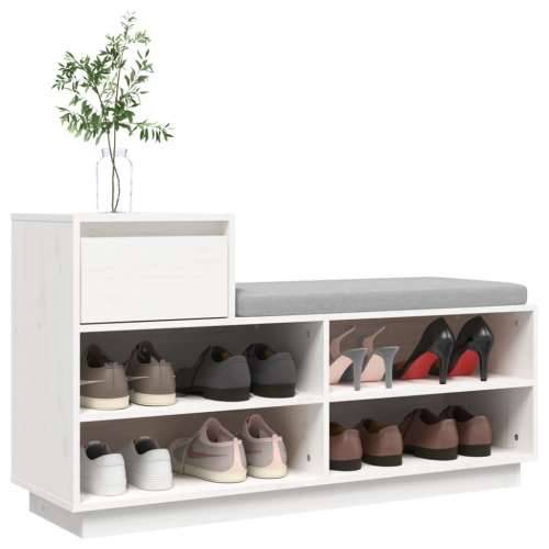 Ormarić za cipele bijeli 110 x 34 x 61 cm od masivne borovine - Bijela 1 Cijena