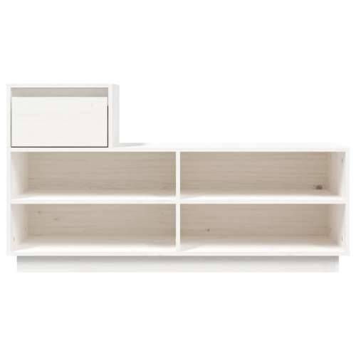 Ormarić za cipele bijeli 110 x 34 x 61 cm od masivne borovine - Bijela 1 Cijena