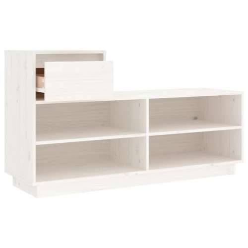 Ormarić za cipele bijeli 110 x 34 x 61 cm od masivne borovine - Bijela 1 Cijena