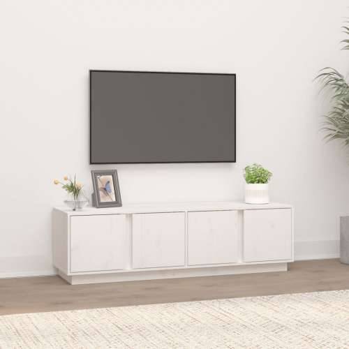 TV ormarić bijeli 140 x 40 x 40 cm od masivne borovine - Bijela 1 Cijena