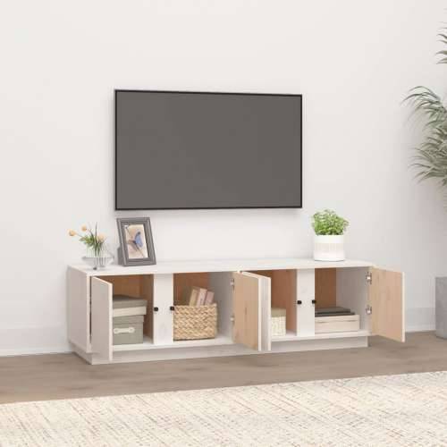 TV ormarić bijeli 140 x 40 x 40 cm od masivne borovine - Bijela 1 Cijena